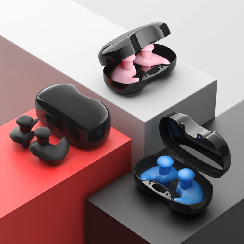 Swimming spiral earplugs soundproof earplugs waterproof silicone nose clip earplugs suit soft waterproof earplugs wholesale