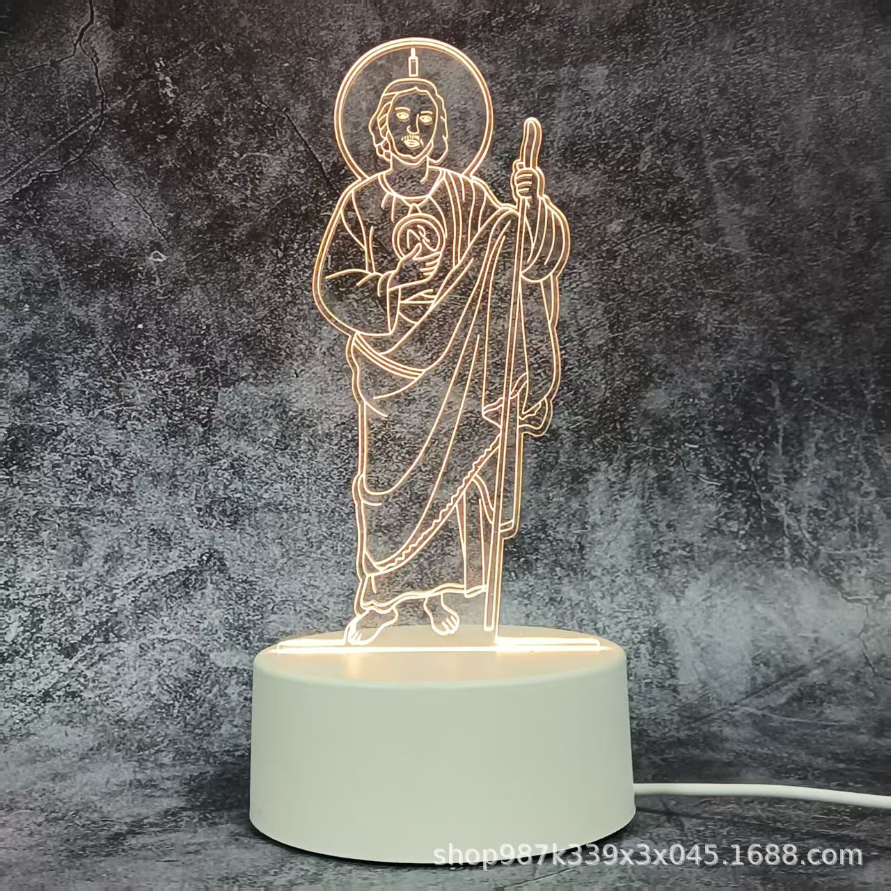 Creativo transfronterizo 3D lámpara de noche acrílica fábrica al por mayor lámpara de escritorio enchufable dormitorio LED luz de atmósfera