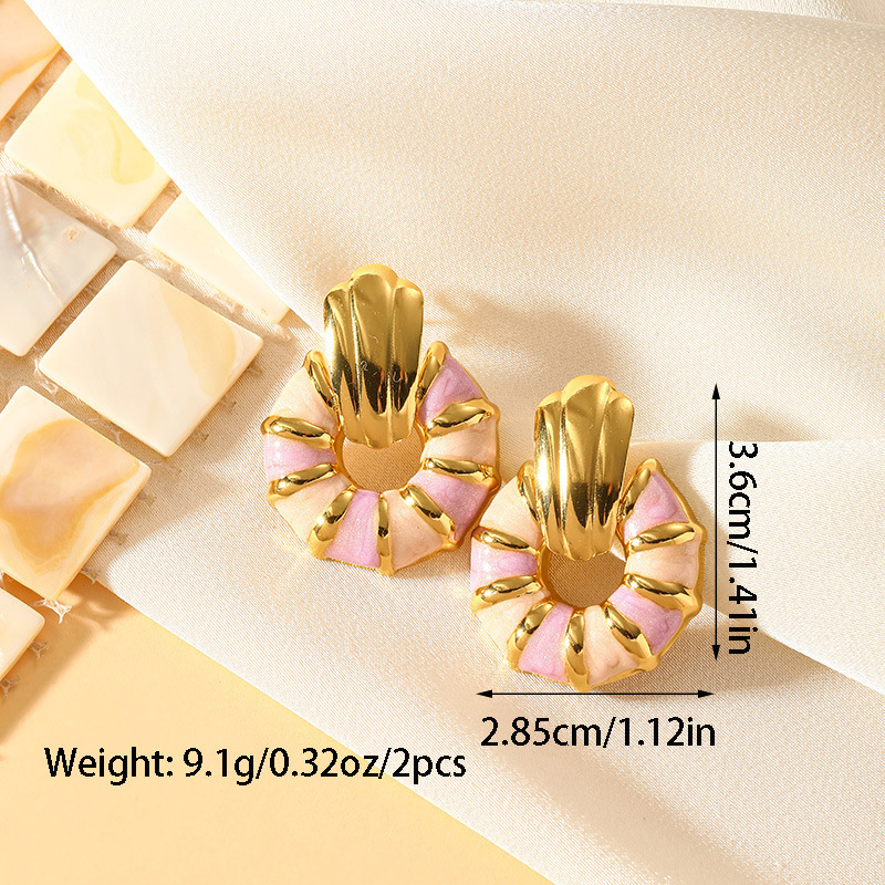 10g Weight Titanium Steel Ear Needle Material Ear Studs Classification 1 Pair Quantity Daily, Street Occasion Titanium Steel Material Geometric Pattern All Seasons Season Women's Gender Plating Design Retro, Commute Style 1 Pair Retro Commute Geometric Plating Titanium Steel Ear Studs 13
