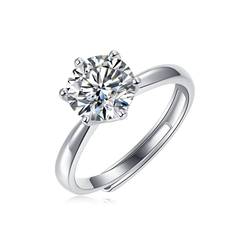 本物のDカラー モアサナイト 婚約指輪・結婚指輪 カップル用 レディースリング 1カラット s925シルバー 色褪せない レディース 6本爪リング|undefined