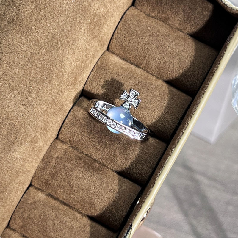 ライトラグジュアリーニッチレトロサファイアジルコンオープンリングレディースコールドスタイルパーソナライズハイエンドシンプルファッション人差し指リング