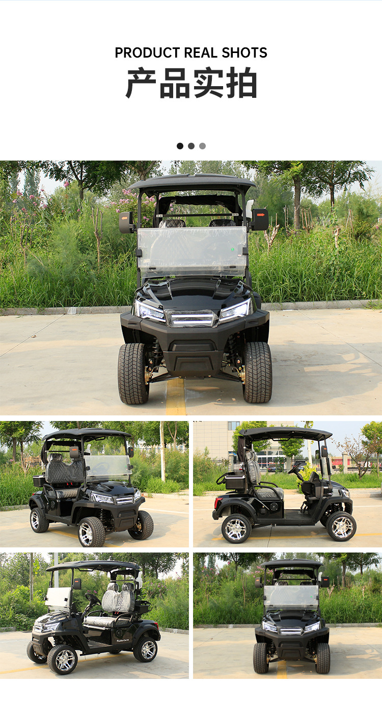 Electric Sightseeing Car, Four-Wheel, Export Model, Fuel-Powered, 2-10 Seats, Golf Cart for Tourist Areas and Golf Courses