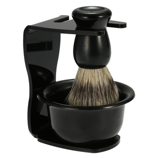 Cross-border Amazon Shaving Sweep Shaving Soap Bowl Shaving Brush Household Portable Beard Brush Men's Beard Brush Rack suit