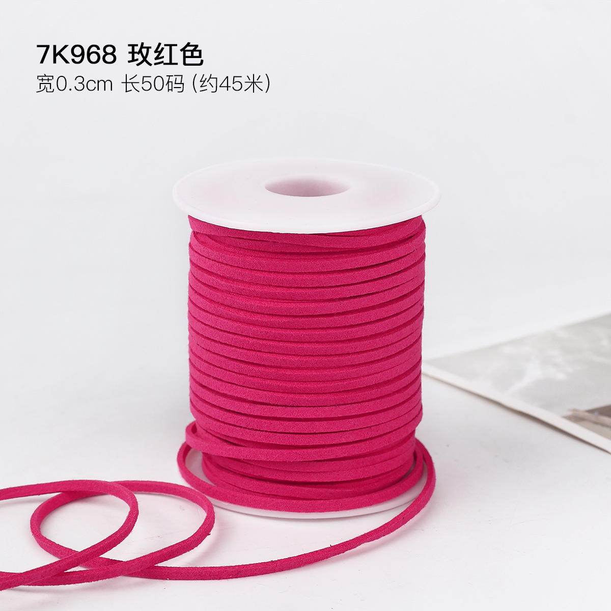 0.3cm cuerda de piel de ciervo gran rollo de cuerdas de lona de seda cinta de regalo caja de regalo embalaje de cinta de colores hecha a mano cuerda de tracción