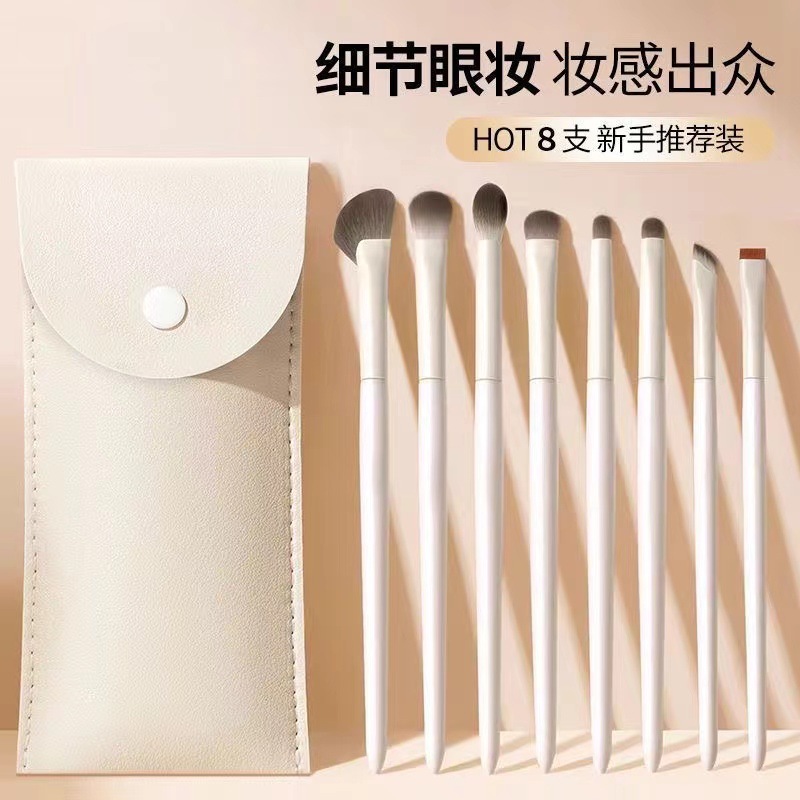 Brush for eye makeup, eye pencil for contouring soft-bristled