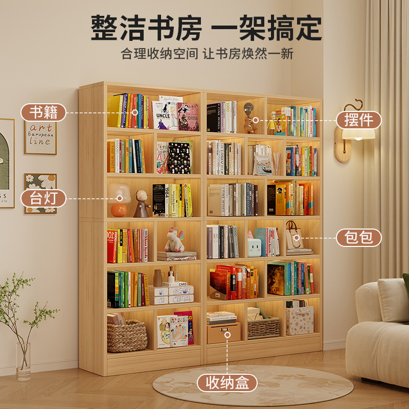 Estante de libros doméstico moderno y simple almacenamiento de suelo integrado contra la pared armario de almacenamiento sub-salón de estar mostrador de libros