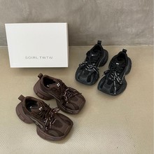 SGIRL TWTW小众厚底潮酷老爹鞋女2025新款时尚双鞋带运动休闲鞋潮