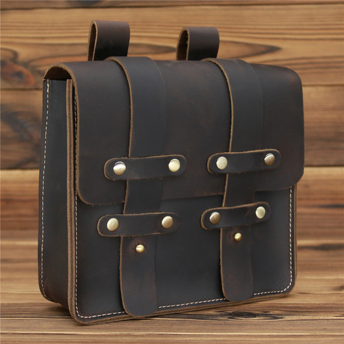 3615 Men and women retro waist bag trouser bag Crazy Horse genuine cowhide mobile phone bag sports running outdoor trend 3616