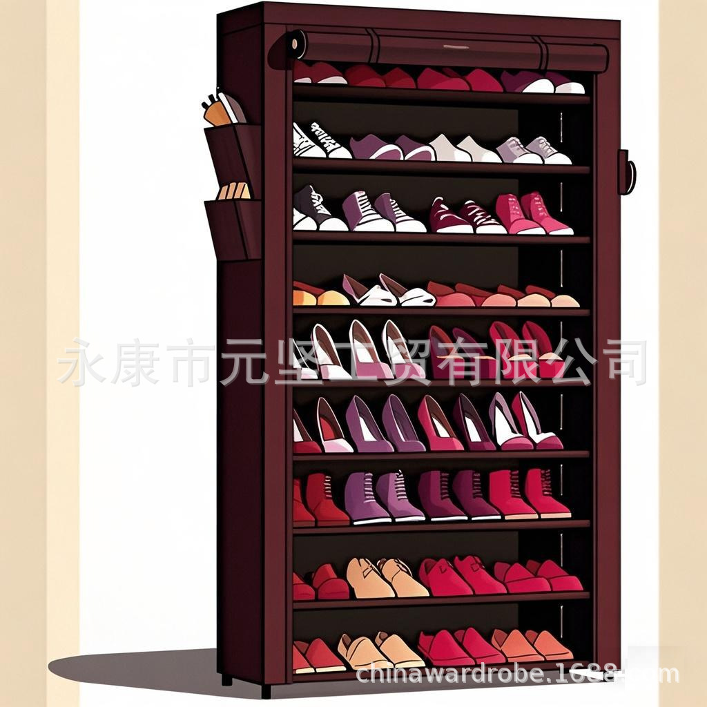90cm 엑스트라 와이드 신발장 10단 버건디