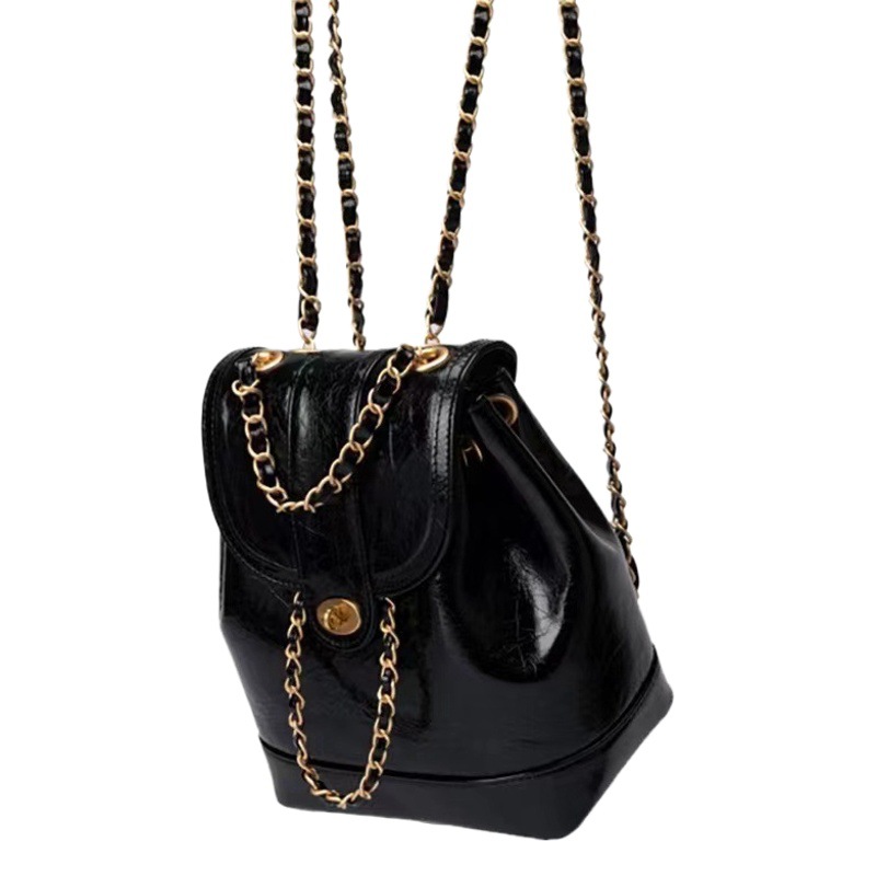 Mochila con cadena de fragancia pequeña de nicho coreano ins, ropa de trabajo para estudiantes, mochila versátil 8375 #