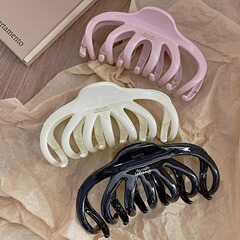 巨大な力で掴みます！ハイエンド多爪サメクリップピンク大型クリップレイジースタイルヘアアクセサリーカボチャスタイルヘアクリップ女性用