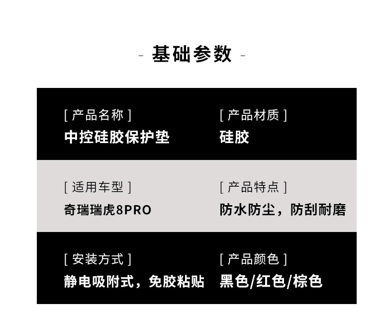 Chery Tiggo 8 Pro Central Control Silicone Pad Tiggo 7Plus/5X Gear Water Cup Panel Protective Cover Sticker Supplies