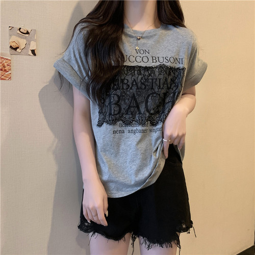 Pure cotton design sense short sleeve t-shirt for women in summer 2025, stylish flying sleeve, waist-cinching, slimming t-shirt top