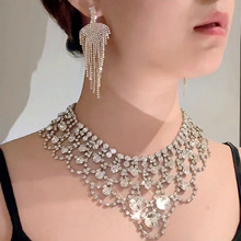 新款欧美夸张水钻项链 轻奢镂空多层满钻额头链时尚宴会礼服项饰