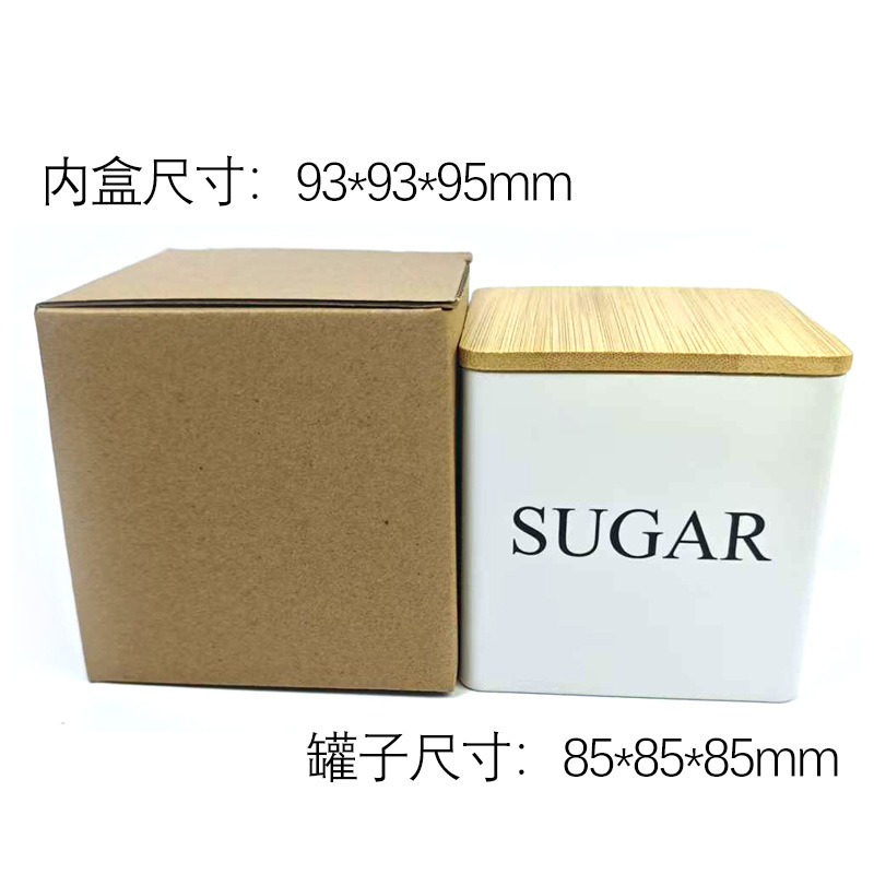 クリエイティブな竹と木の蓋付き高級茶缶ブリキ収納ギフトボックスコーヒー豆キャンディー収納防湿密封缶|undefined