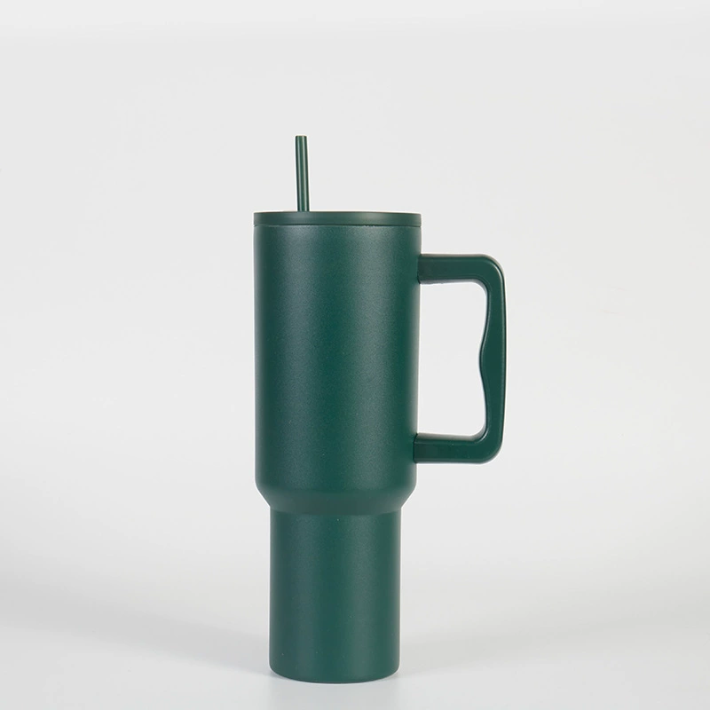 Вакуумный термостакан 40 oz AISI 304 нержавеющая сталь с ручкой и стеклянной вставкой, герметичный