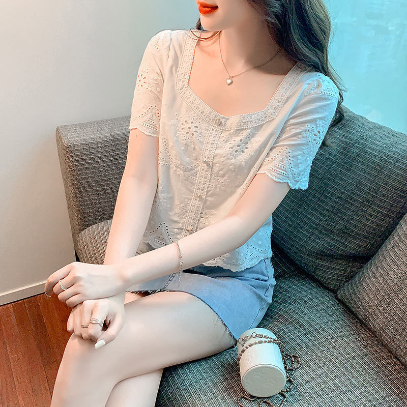 lace silk body-friendly summer fashionable shiffon T-shirt