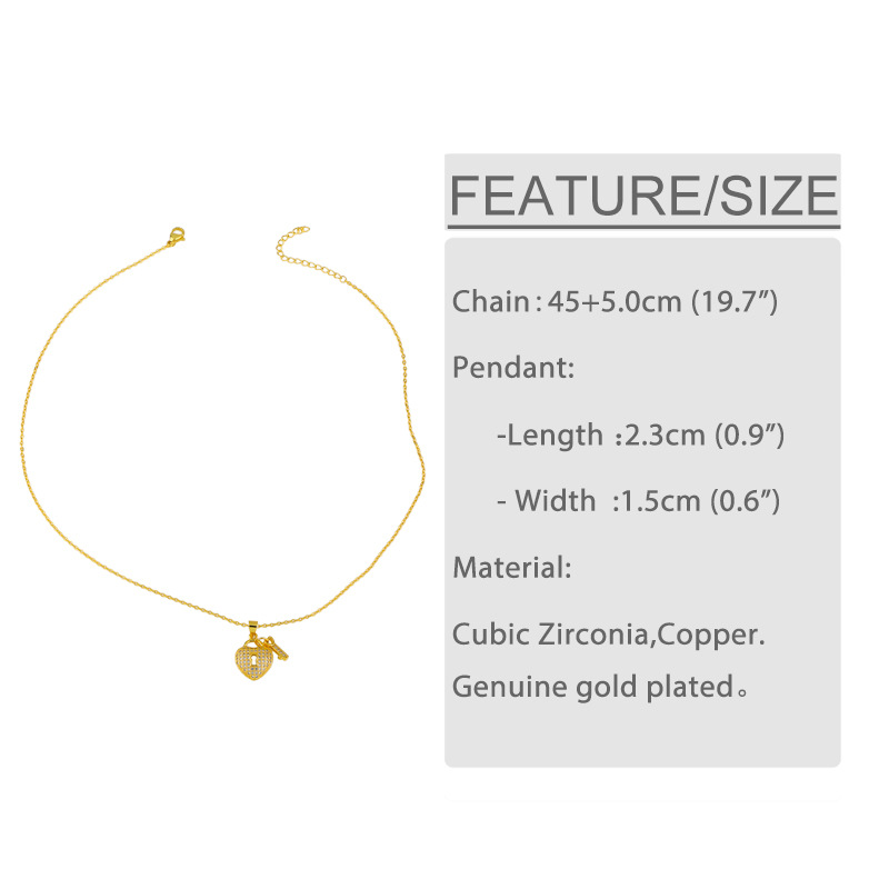 creative fashion diamond lock necklace