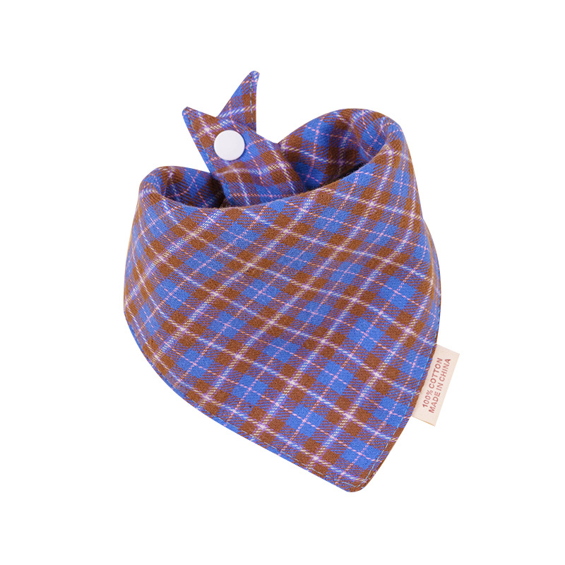 Bebé de algodón bebé babero triángulo BiB Snap de doble capa babero recién nacido niños bufanda a cuadros cuatro estaciones