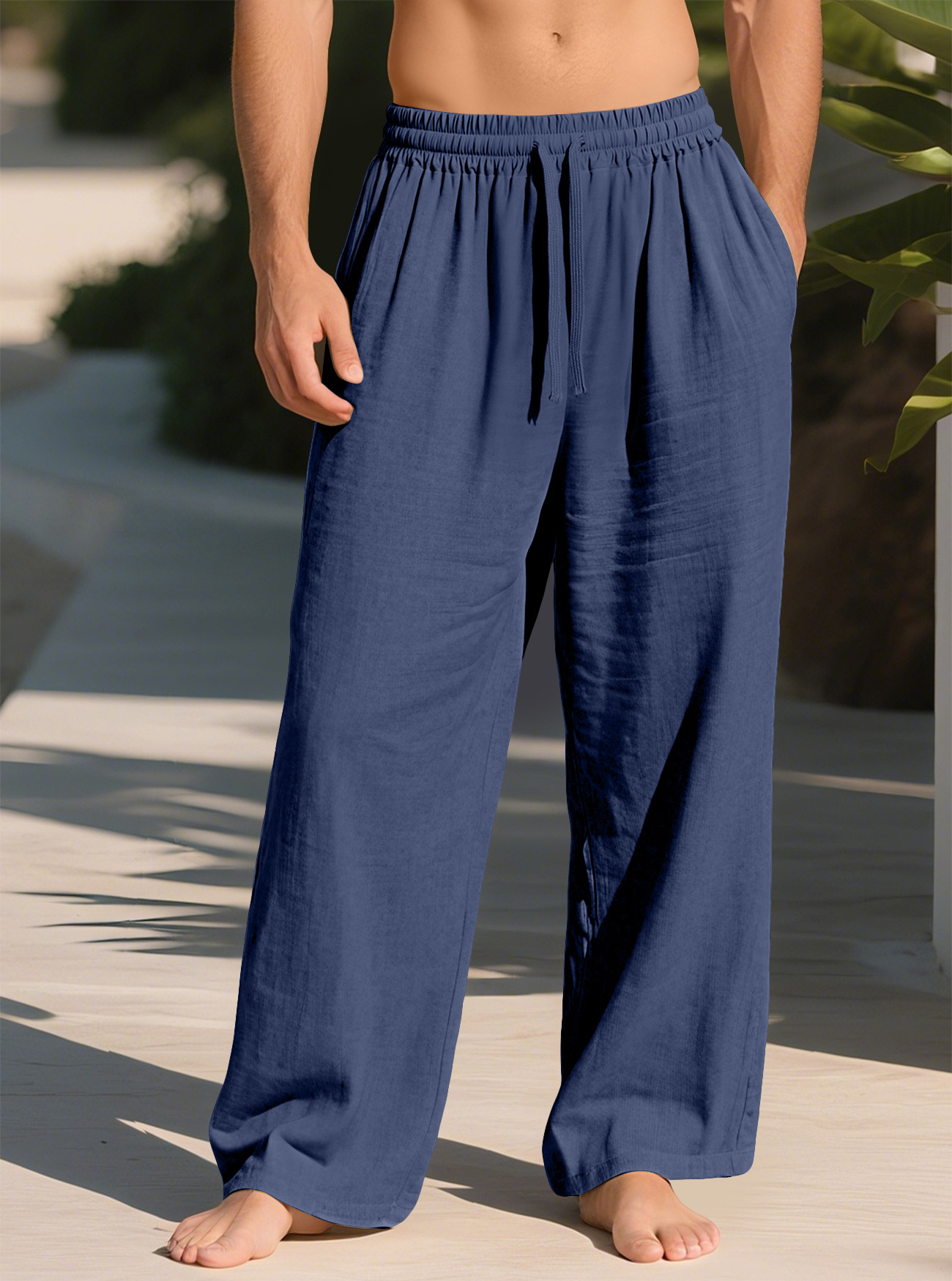 Transfronterizo TK Amazon spot nuevo otoño hombre europeo y americano de color sólido suelto rápido algodón seco rectas pantalones casuales