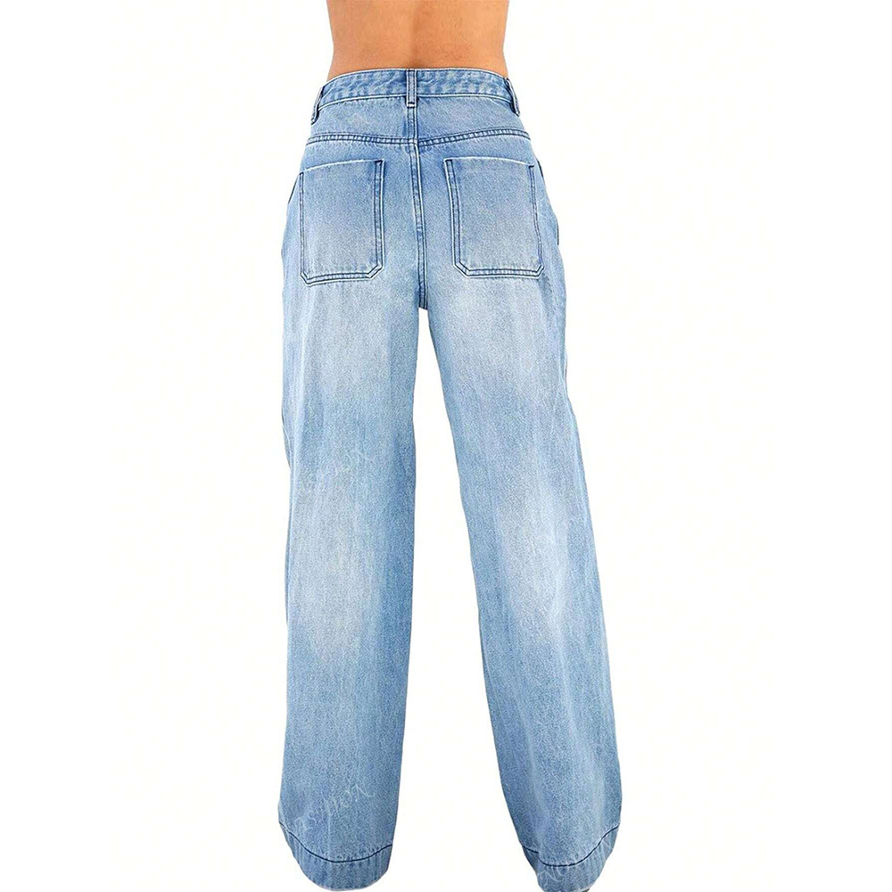 Commerce extérieur européen et transfrontalier Jeans rétro américains 2025 Nouveaux pantalons longs, amples et droits à la mode_voghion.com
