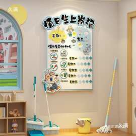 教室卫生角文化墙贴布置装饰班级小开学幼儿园值日生环创表黑板报