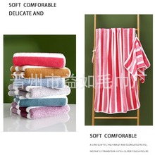 珊瑚绒大宽条浴巾加厚柔软吸水大毛巾不易掉毛成人洗澡巾跨境厂家