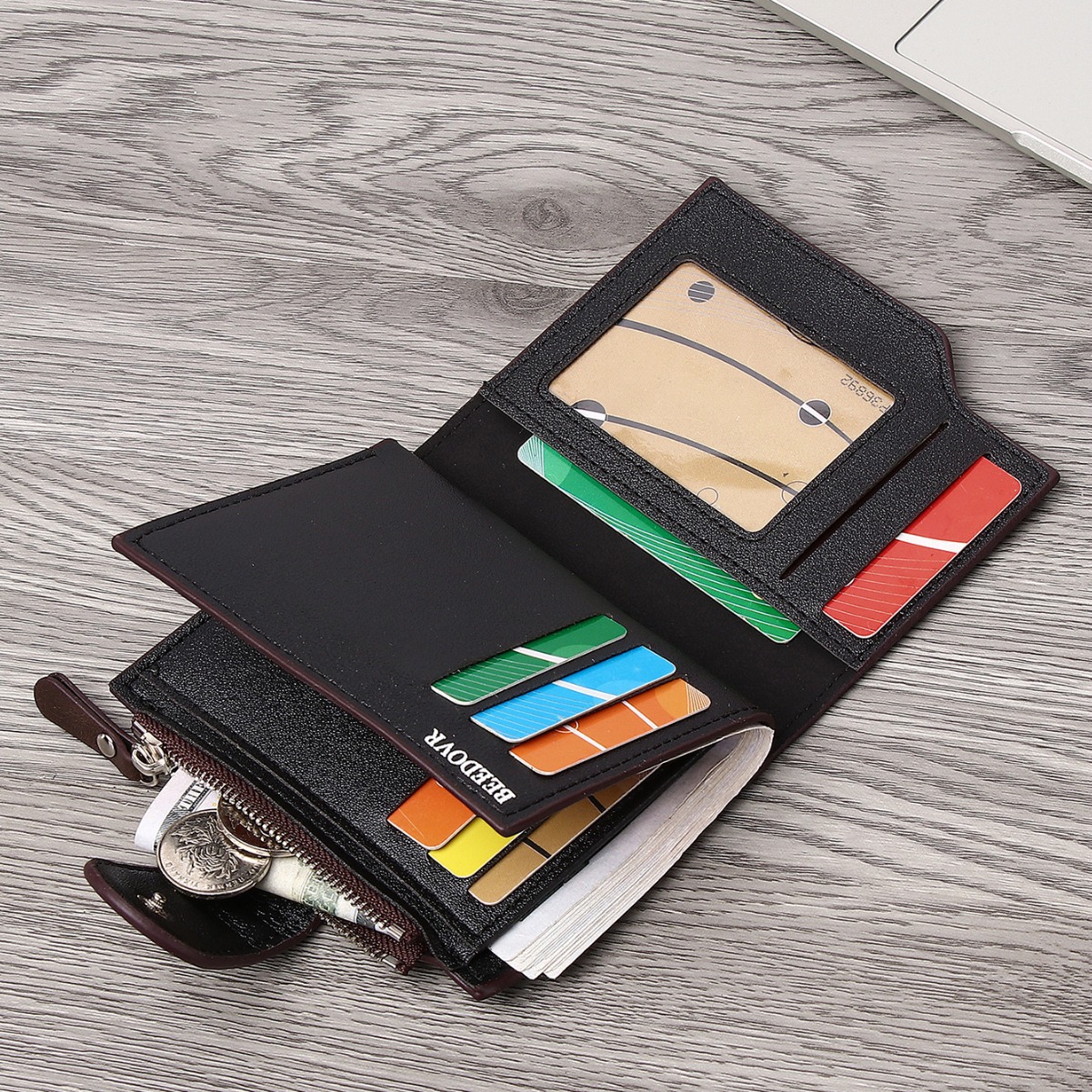 2024 primavera nueva venta caliente transfronteriza hombres de negocios billetera corta de gran capacidad Multi-tarjeta de crédito titular de la tarjeta de crédito