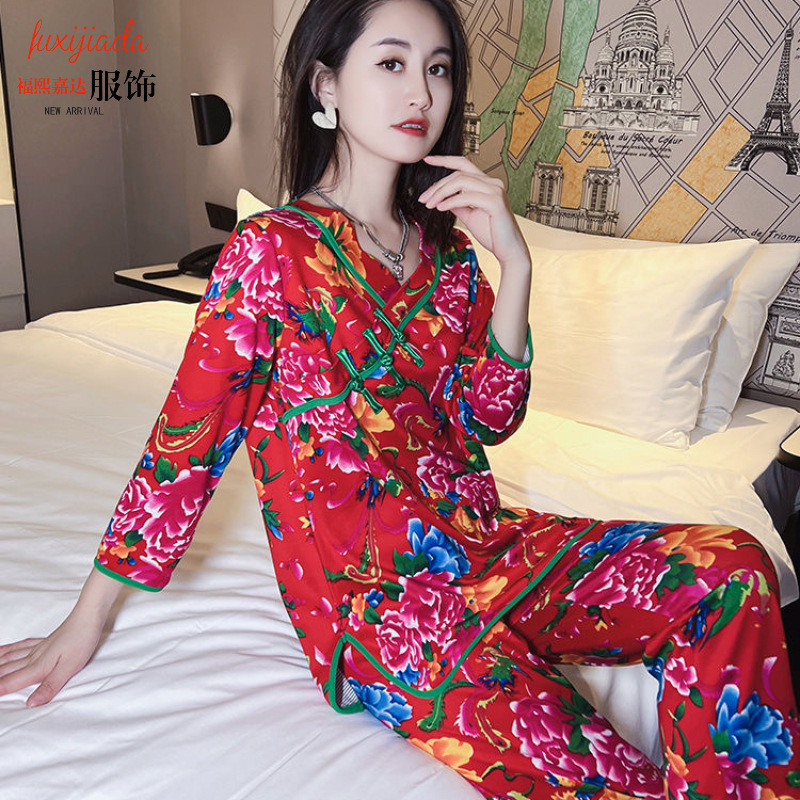 얇은 339 잠옷, 동북 스타일 꽃무늬