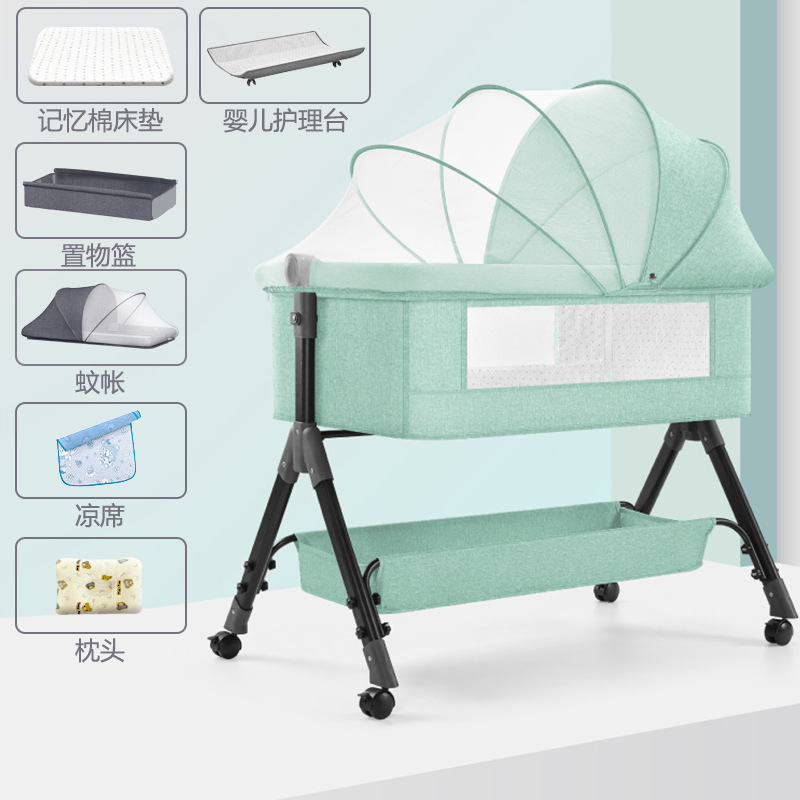 Cuna de bebé recién nacido cama costura Cama grande Baby Shaker BB cama de los niños cuna cama multifuncional móvil plegable