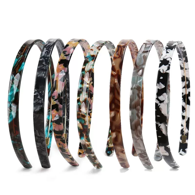 跨境简约1cm窄醋酸发箍头饰 亚历山大同款头箍发窟高级感洗脸发箍