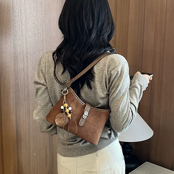 Cross-border niche textured handbag, small tote bag for women, 2026 new model, simple bucket bag, fashionable shoulder and crossbody bag