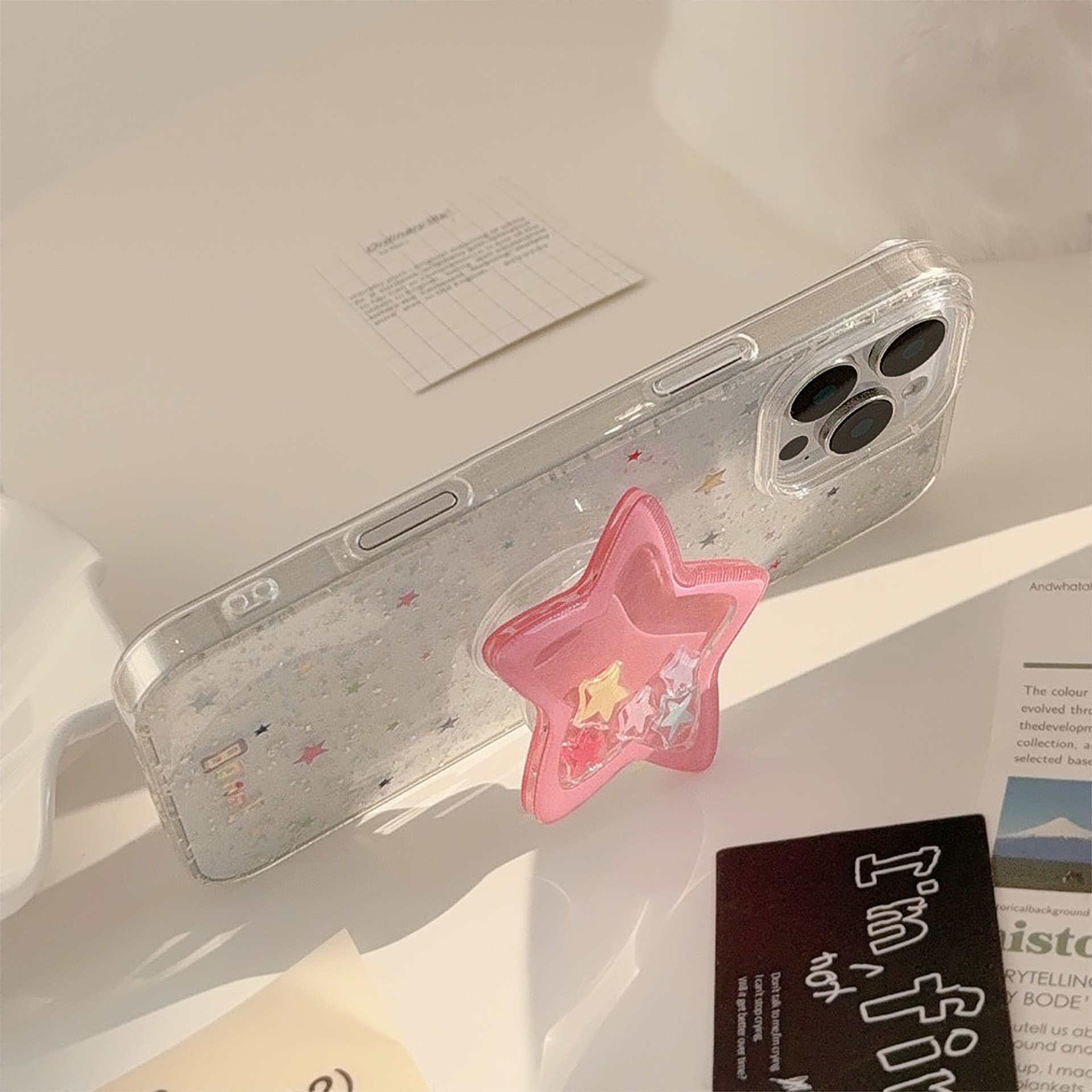 50g Weight iPhone Applicable Brands Phone Cases Classification PC, tpu Material Star Pattern Cute Style Painted Craft PC Tpu Star Painted Cute Phone Cases Phone Accessories 7