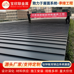 钛锌板金属屋面板立边咬合钛锌板建材面板仿古室外屋面瓦设计安装