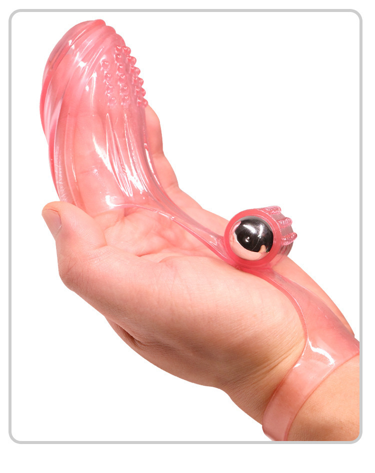 Jiuai Finger Vibrator Set with Spiked Wolf Tooth Design, Soft Silicone, Manual Control, Pink — detail image 20