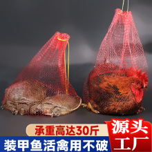 厂家直销超厚带绳子网兜大棚吊西瓜装甲鱼的塑料抽绳网袋批发