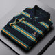 Ali Tiger Summer New Men's Young and Middle-aged Striped All-match Casual Embroidered POLO Shirt T-shirt Lapel Top Clothes