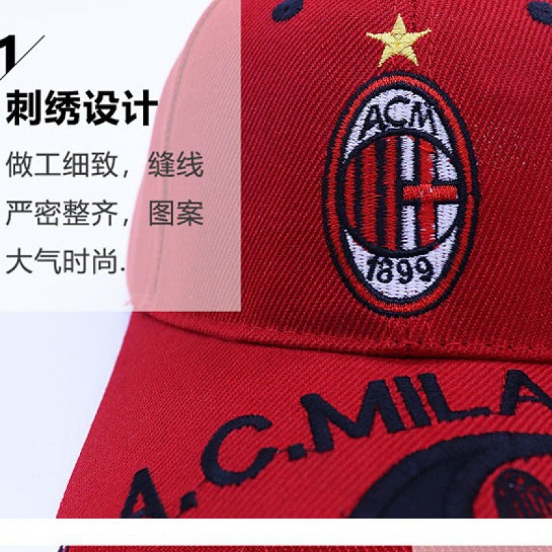 Sombreras de fútbol del club AC Milan huelga del Real Madrid sombrero de béisbol Manchester United Arsenal regalos ajustables