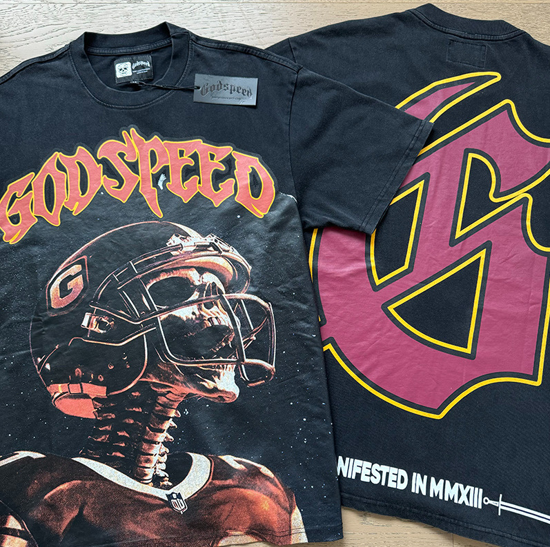 Godspeed Football Skeleton T-shirt Black