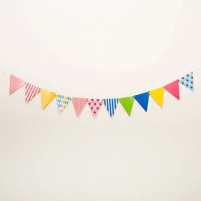 Guirlande anniversaire motif triangle coloré décoration_voghion.com