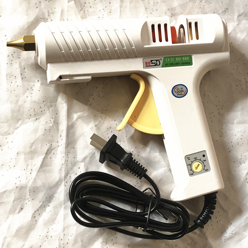 【 120W Temperature-adjustable Hot Melt Glue Gun 】 Wholesale of Sade SD866 electric hot melt glue gun 11mm glue stick gun pic 1