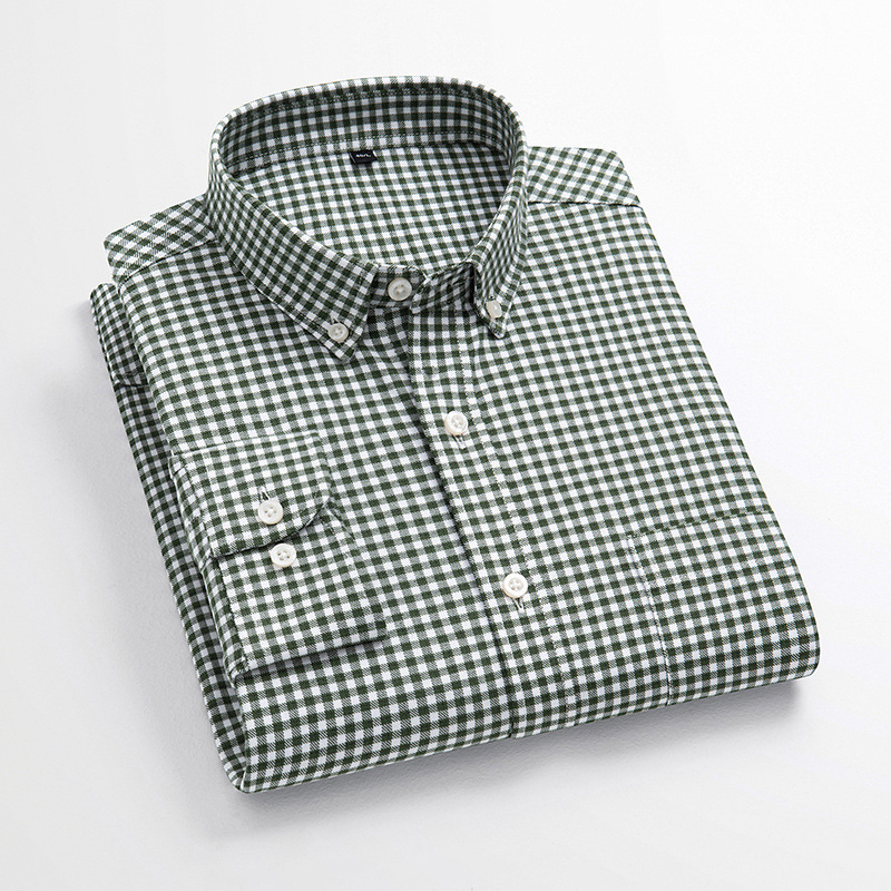 Classic Brand Men's Plaid Shirt Long-Staple Cotton Brushed Spring & Fall Long-Sleeved Casual Pure Cotton High-End Plaid Shirt Classic Brand Men's Plaid Shirt Long-Staple Cotton Brushed Spring & Fall Long-Sleeved Casual Pure Cotton High-End Plaid Shirt