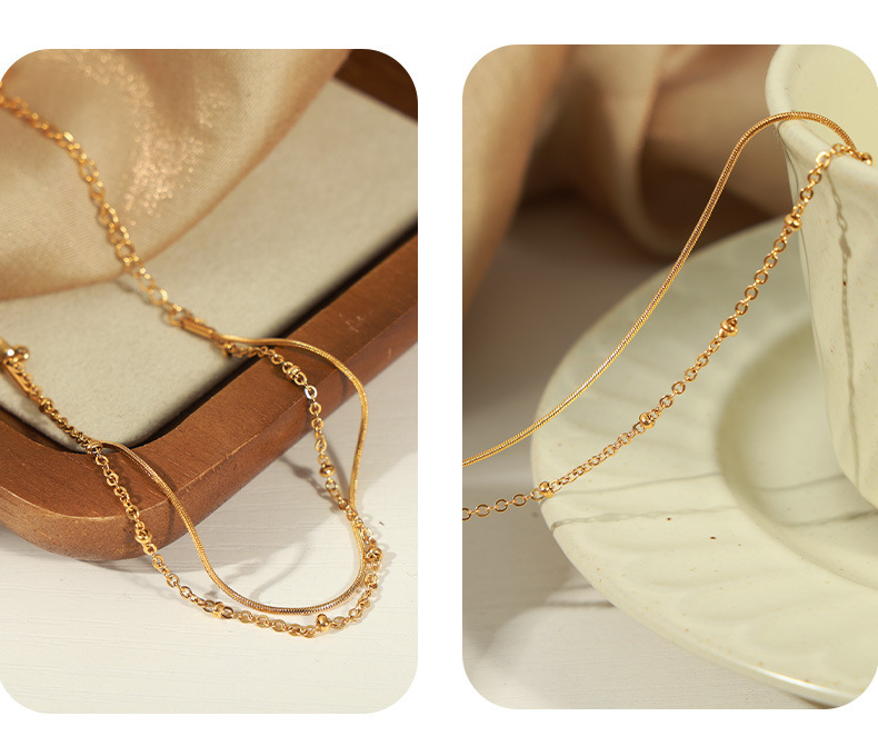 304 Stainless Steel Chain Material PVD Coated Real Gold Plated Solid Color Titanium Steel Casual Simple Style Waterproof Non Tarnish Titanium Steel Bracelets