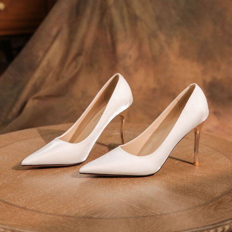 9888A satin stiletto heel wedding shoes elegant commuter white high heels wedding banquet dress bridesmaid professional women's shoes 9888A satin stiletto heel wedding shoes elegant commuter white high heels wedding banquet dress bridesmaid professional women's shoes
