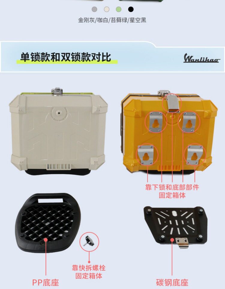 Wanlihao is suitable for the No.9 F2z110 electric vehicle tail box, motorcycle trunk F2z90, non-aluminum alloy, large capacity