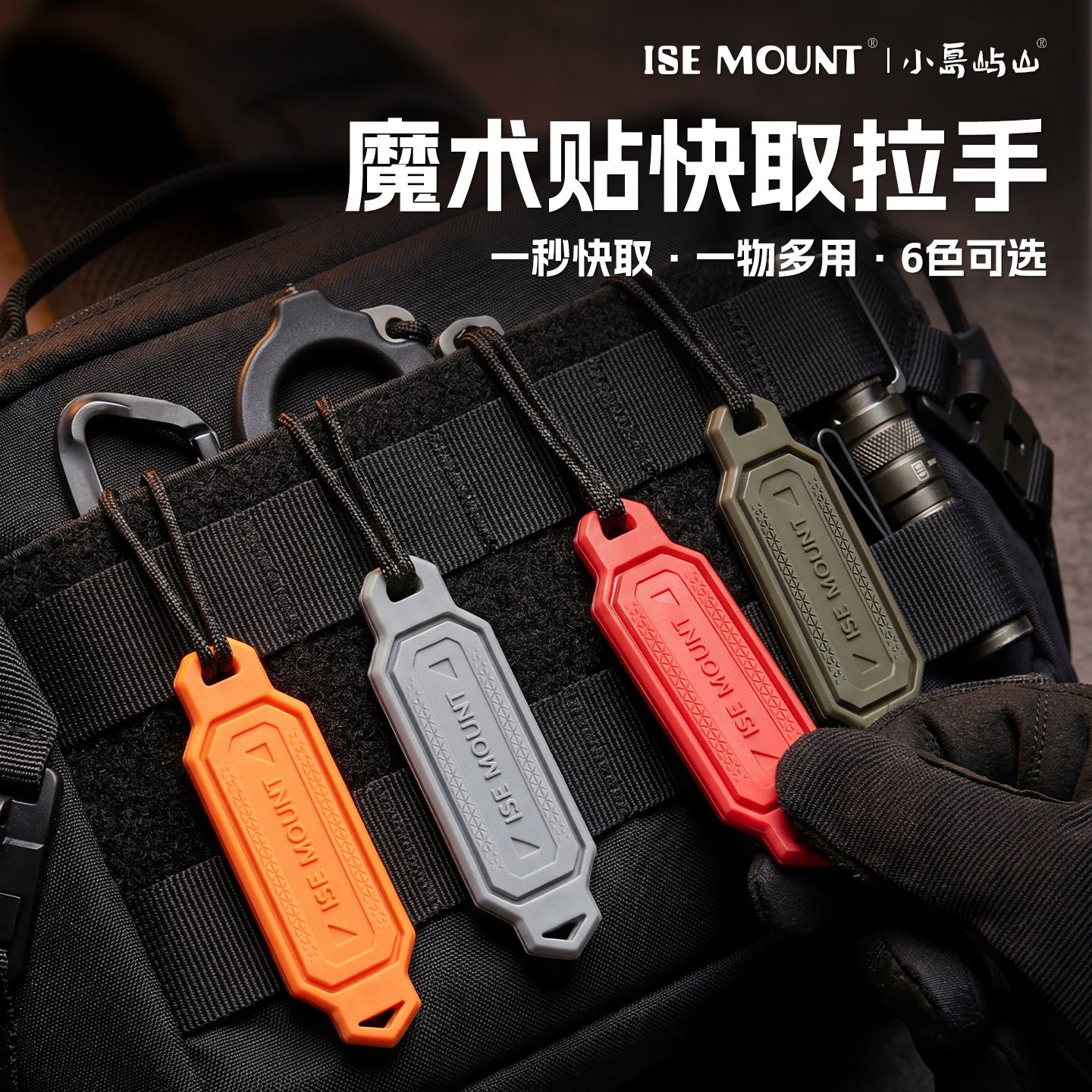 Ise Mount Velcro Quick-Release Handle, Keychain, Bag Accessories, Edc Tool Holder