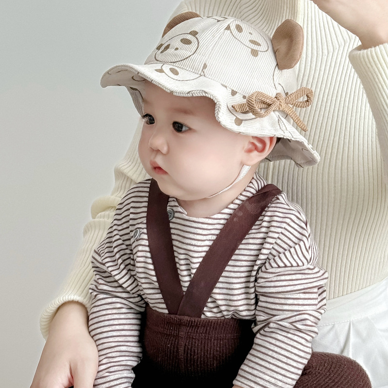 Sombrero de bebé primavera y otoño para niños, sombrero de pescador para niños, sombrero solar para niñas, sombrero de algodón para bebés, verano, lindo y lindo
