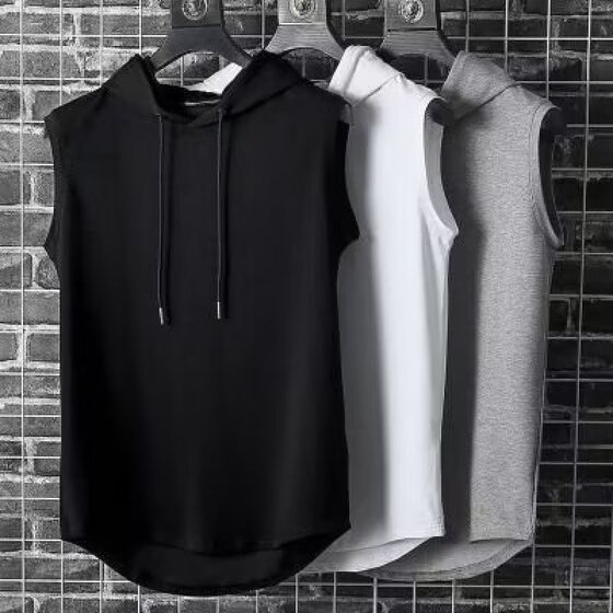 Vest Standard Fashion New Vest Temperament Trend Lazy Men's Youth Fashion Hood (Not Removable)