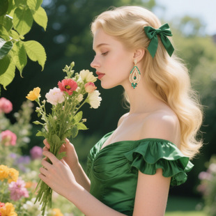 Korean style colorful drop-shaped long earrings for daily commuting and dating, light luxury earrings, high-end temperament diamond earrings