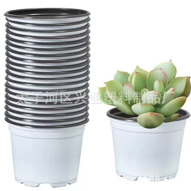 Plastic two-color flowerpot, increased thickness